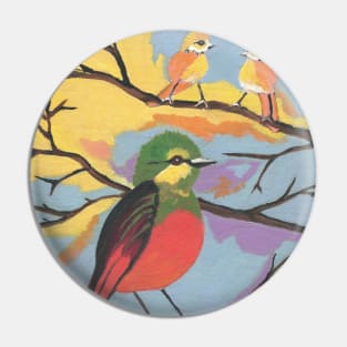 COLORFUL Bird Painting Pin