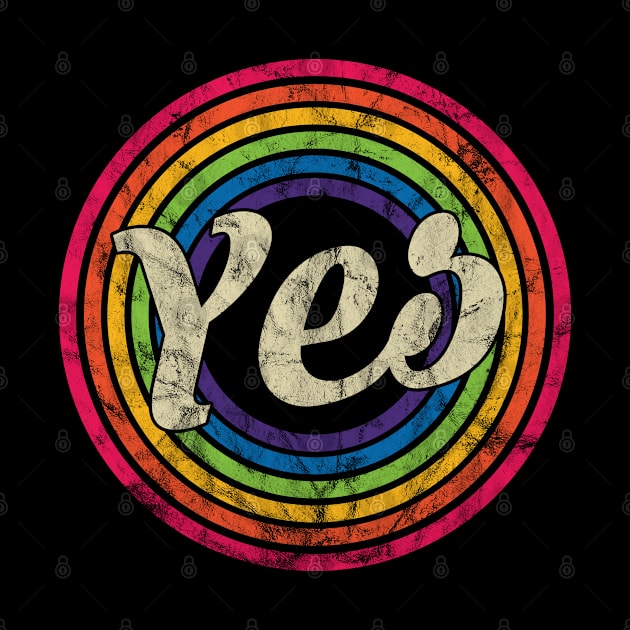 Yes - Retro Rainbow Faded-Style by MaydenArt