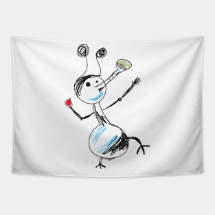 Shot Put Mascot Tapestry