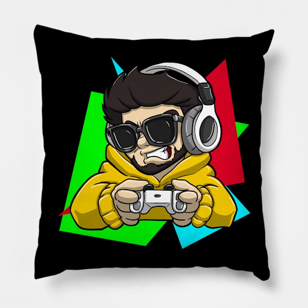 Gamer Boy Pillow by Variart Studios