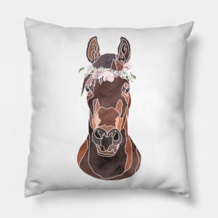 Flower Crown Horse Pillow