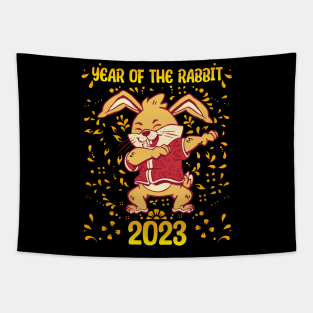 Good Luck Zodiac Happy Chinese New Year of the Rabbit Tapestry