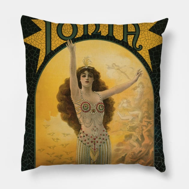 Vintage Magic Poster Art, Ionia the Enchantress Pillow by MasterpieceCafe