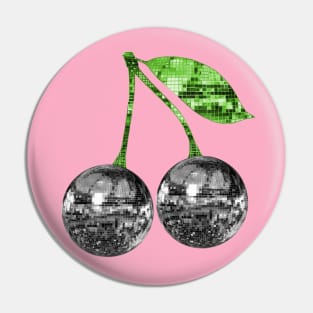 Pair of Silver Disco Ball Cherries Pin