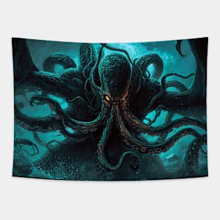 Kraken Destroying A Ship Sea Monster Tapestry