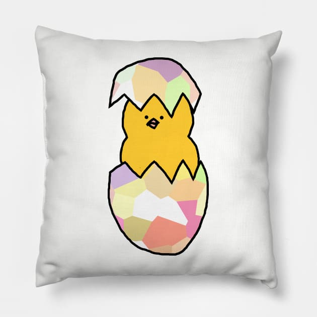 Cute Baby Chicken in Easter Egg Pillow by ellenhenryart