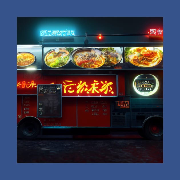 Cyberpunk Tokyo Ramen Food Truck by Grassroots Green