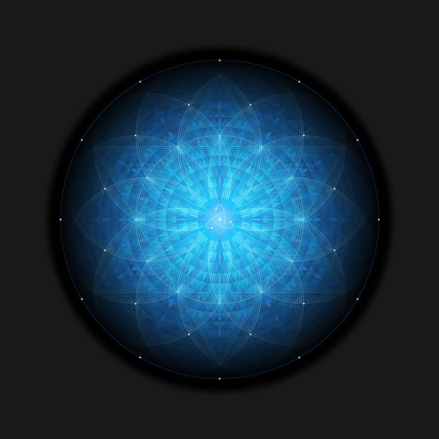 Enigma. Deep blue mandala. Sacred geometry by natasedyakina