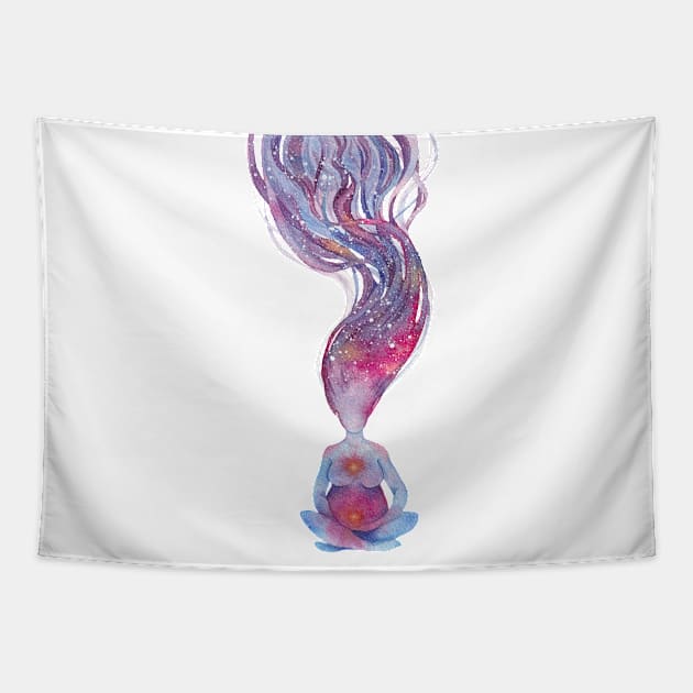 Galaxy yoga Tapestry by Pearl and Plam