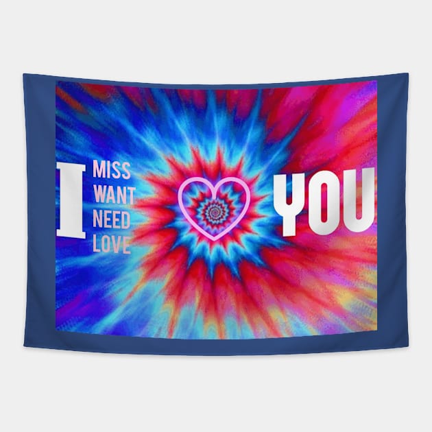 tie dyeing Love Tapestry by Jayla Art