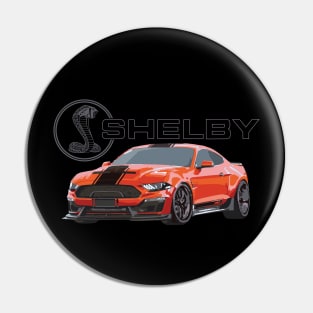 SUPER SNAKE Twister Orange Black Stripe Mustang Pin