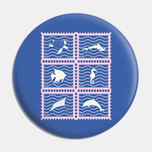 Stamp of Ocean Life Pin