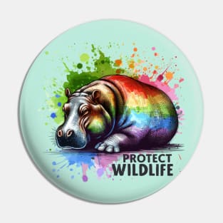 Hippo Protect Wildlife Pin