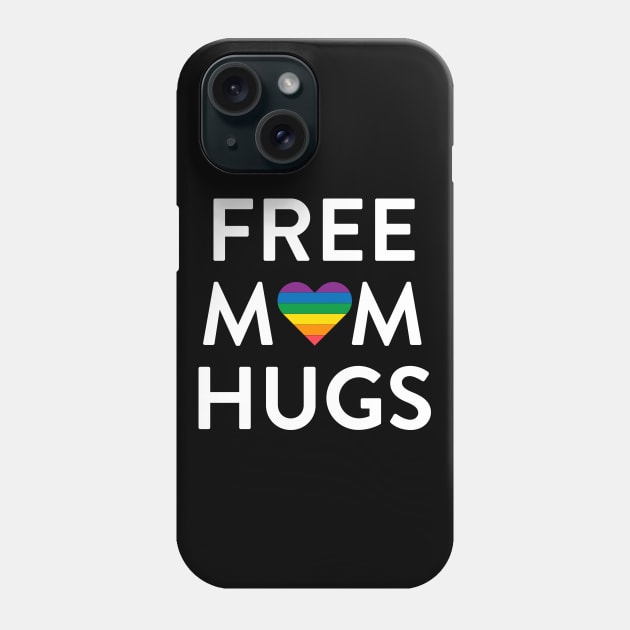 Free Mom Hugs LGBTQ Rainbow Heart Pride Month Phone Case by BlackRavenOath