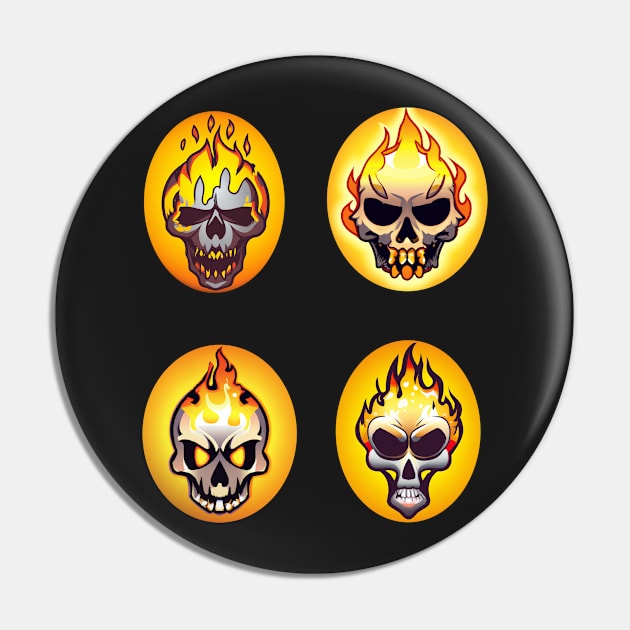 Burning Skull Pack Pin by SolarCross