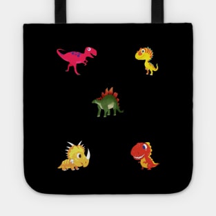 Cute and Happy Laughing Cartoon Dinosaurs Pattern Pack Tote