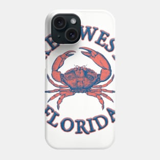 Key West, Florida with Stone Crab on Wind Rose (Two-Sided) Phone Case