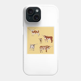 Texas Longhorn Pattern Yellow Phone Case