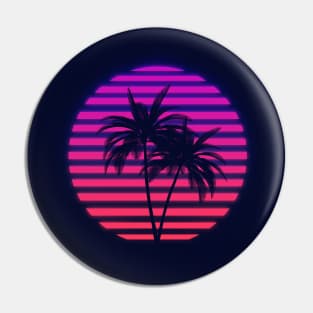 Sunset Palm 80s Pin