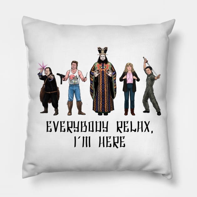 Everybody Relax, I'm Here Pillow by PreservedDragons