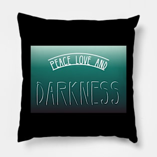 Peace Love and Darkness - Boho Goth - Bohemian Goth, Dark Hippie, Gothic - teal, blue, green Pillow