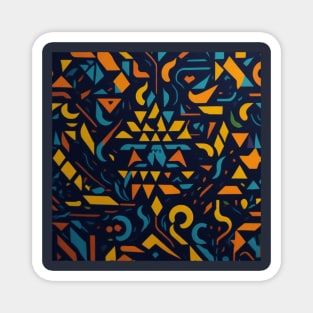 geometry abstract pattern design with bold colors Magnet