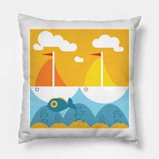 Sunny Summerfeeling, two sailingboats Pillow