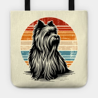 Vintage Retro Yorkshire Terrier Distressed Dog Tote