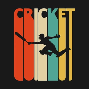 Cricket Silhouette, retro design. T-Shirt