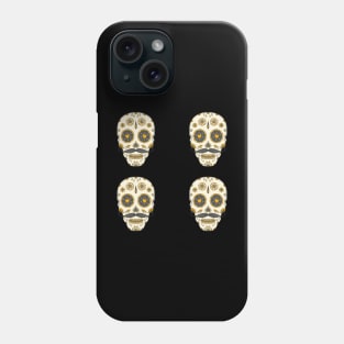 Beige Orange and yellow Day of the Dead Candy Skulls Phone Case