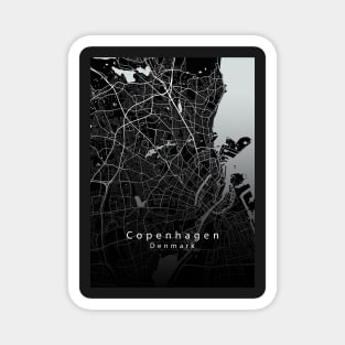 Copenhagen Denmark City Map dark Magnet