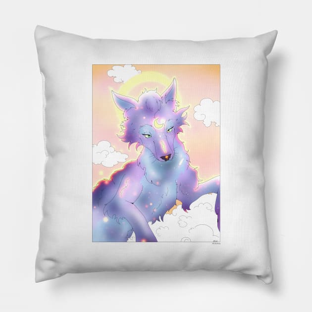 Light wolf dog Pillow by XoXy24