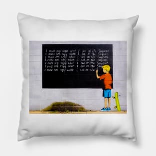 Banksy I Must Not Copy What I See On Simpsons Pillow