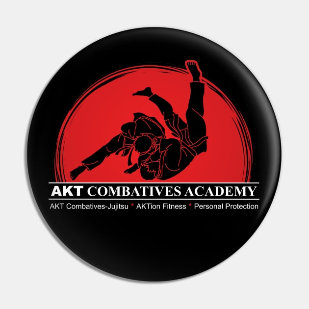 Throwing AKT Combatives Academy- White Lettering Pin by AKTionGear