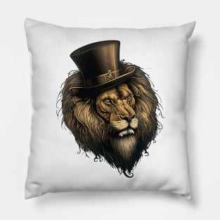 Lion wearing top hat Pillow