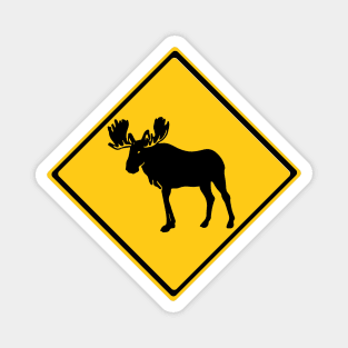 Moose Warning Sign Magnet