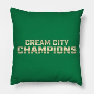 Milwaukee 'Cream City Champions' Sports Fan T-Shirt: Celebrate Your City with a Bold Cream Brick Design! Pillow