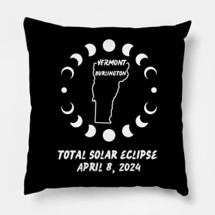 Vermont Total Solar Eclipse 2024 Pillow