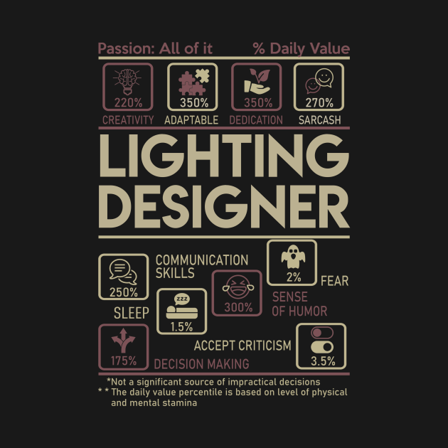Lighting Designer T Shirt Multitasking Daily Value Gift Item Tee