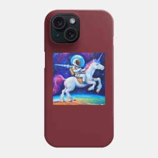 Astronaut riding unicorn Phone Case