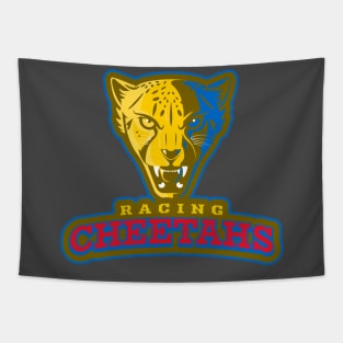 Racing Cheetahs Gaming Design T-shirt Coffee Mug Apparel Notebook Sticker Gift Mobile Cover Tapestry