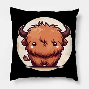 Kawaii Scottish Hairy Highland Cow Pillow