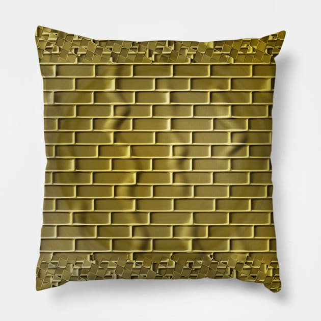 Gold bars in a decorative frame Pillow by Hujer