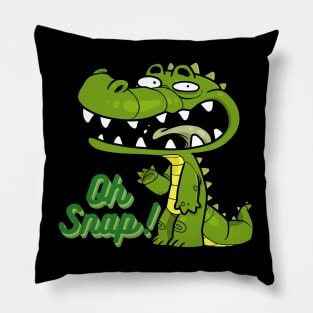 Oh Snap Cartoon Crocodile Pillow