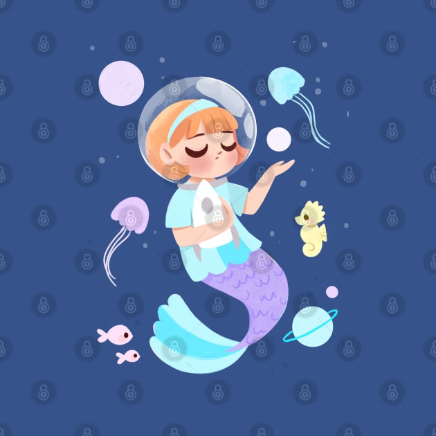 Astronaut Mermaid by Lobomaravilha