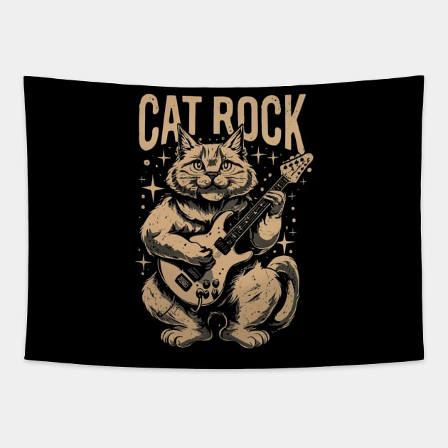 meow ,rock, and guitar Tapestry by Aldrvnd