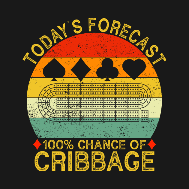 Today's Forecast Funny Vintage Cribbage Board Game by Wakzs33