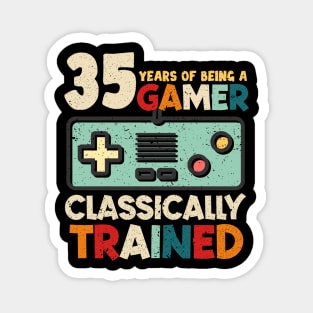 Level 35 Unlocked Tee Cool 35th Birthday Gift For Gamer Men Women 35 Birthday Party Gaming Gift Gamer Birthday Game Console copy Magnet