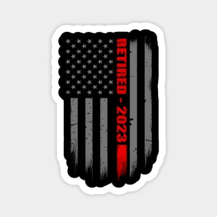 Retired Firefighter 2023 Thin Red Line Flag Gift For Retired Firefighters Magnet