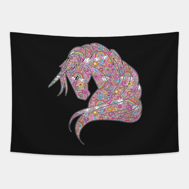 pink-unicor Tapestry by puglove